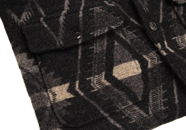 ラルフローレンRalph Lauren ネイティブ柄ウールジャケット チャコール160A K-106901_010