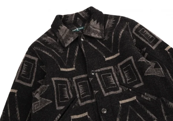 ラルフローレンRalph Lauren ネイティブ柄ウールジャケット チャコール160A K-106901_003