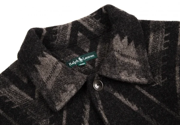 ラルフローレンRalph Lauren ネイティブ柄ウールジャケット チャコール160A K-106901_004