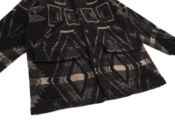 ラルフローレンRalph Lauren ネイティブ柄ウールジャケット チャコール160A K-106901_008