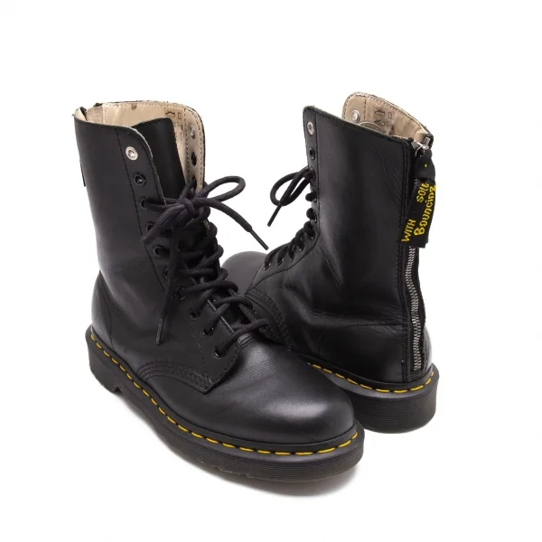 ワイズ×ドクターマーチンY's× Dr Martens バックジップ10ホールブーツ 黒UK6(25) K-106908_001