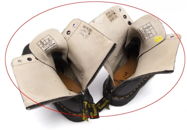 ワイズ×ドクターマーチンY's× Dr Martens バックジップ10ホールブーツ 黒UK6(25) K-106908_012