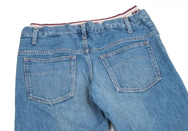 フラボアFRAPBOIS ウールウエストロゴゴムテーパードデニムパンツ 淡インディゴ1 K-106911_012
