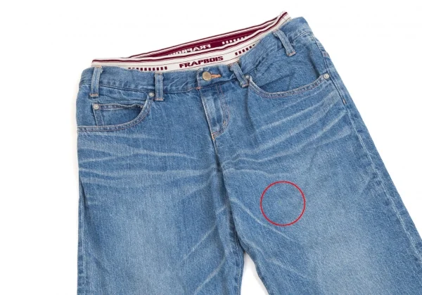 フラボアFRAPBOIS ウールウエストロゴゴムテーパードデニムパンツ 淡インディゴ1 K-106911_002
