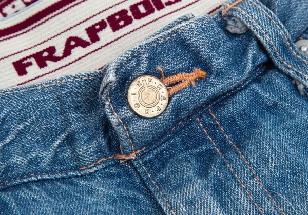 フラボアFRAPBOIS ウールウエストロゴゴムテーパードデニムパンツ 淡インディゴ1 K-106911_005