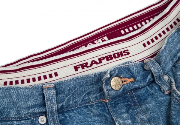フラボアFRAPBOIS ウールウエストロゴゴムテーパードデニムパンツ 淡インディゴ1 K-106911_007