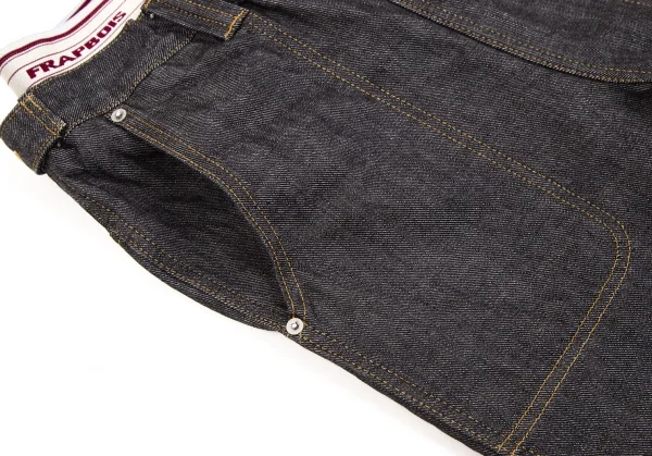 フラボアFRAPBOIS ウールウエストロゴゴムペインターデニムパンツ 黒1 K-106912_003