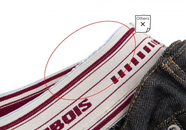 フラボアFRAPBOIS ウールウエストロゴゴムペインターデニムパンツ 黒1 K-106912_005