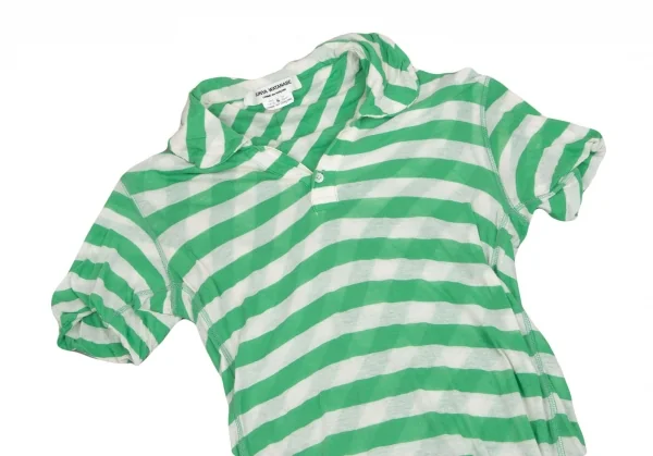 ジュンヤワタナベ コムデギャルソンJUNYA WATANABE COMME des GARCONS 身頃二重ボーダーポロシャツ 白緑S K-106933_003