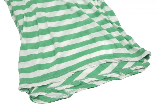 ジュンヤワタナベ コムデギャルソンJUNYA WATANABE COMME des GARCONS 身頃二重ボーダーポロシャツ 白緑S K-106933_007