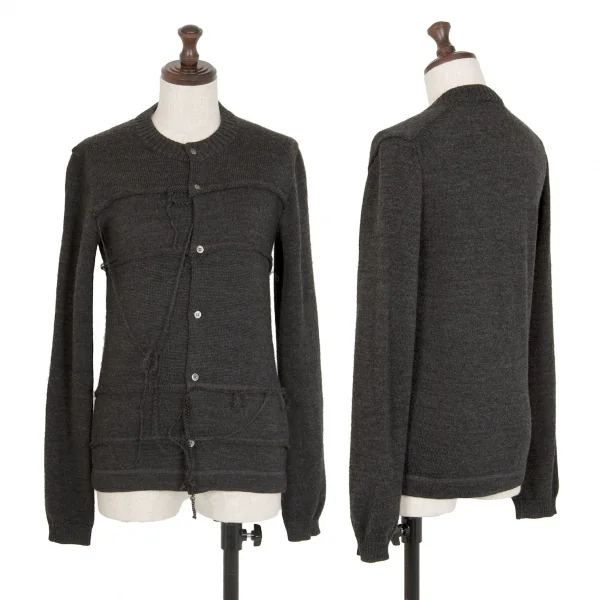 ジュンヤワタナベ コムデギャルソンJUNYA WATANABE COMME des GARCONS フロント切替ニットカーディガン グレーS位 K-106937_001