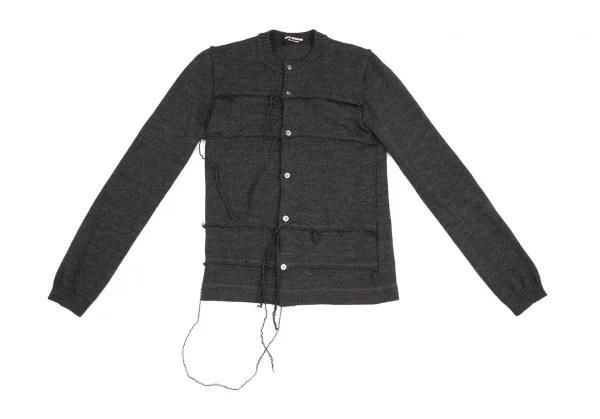 ジュンヤワタナベ コムデギャルソンJUNYA WATANABE COMME des GARCONS フロント切替ニットカーディガン グレーS位 K-106937_002