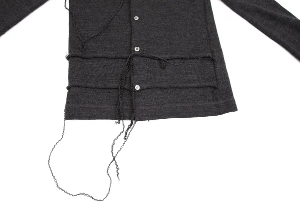 ジュンヤワタナベ コムデギャルソンJUNYA WATANABE COMME des GARCONS フロント切替ニットカーディガン グレーS位 K-106937_007