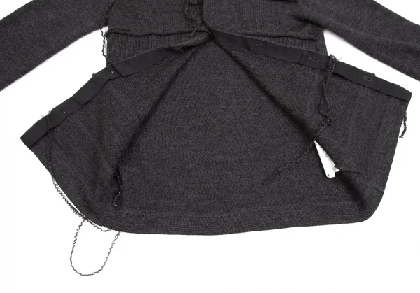 ジュンヤワタナベ コムデギャルソンJUNYA WATANABE COMME des GARCONS フロント切替ニットカーディガン グレーS位 K-106937_009
