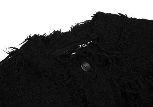 ジュンヤワタナベ コムデギャルソンJUNYA WATANABE COMME des GARCONS フリンジツイードノーカラージャケット 黒S K-106938_004