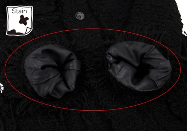 ジュンヤワタナベ コムデギャルソンJUNYA WATANABE COMME des GARCONS フリンジツイードノーカラージャケット 黒S K-106938_009