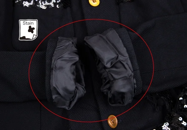 コムコム コムデギャルソンCOMME des GARCONSスパンコール装飾エステルジャケット 濃紺M K-106941_010