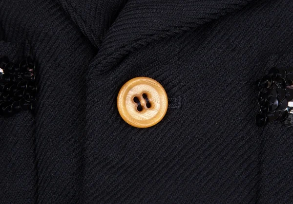 コムコム コムデギャルソンCOMME des GARCONSスパンコール装飾エステルジャケット 濃紺M K-106941_006