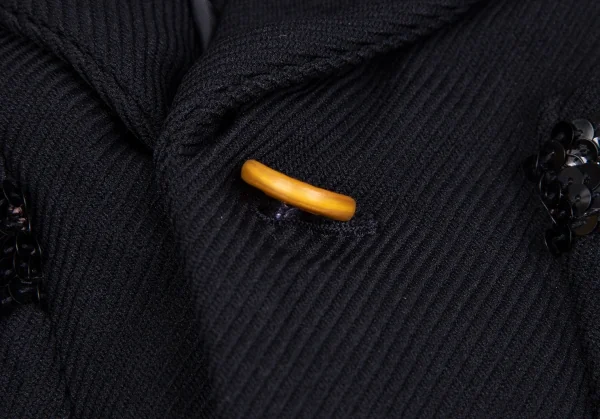 コムコム コムデギャルソンCOMME des GARCONSスパンコール装飾エステルジャケット 濃紺M K-106941_007