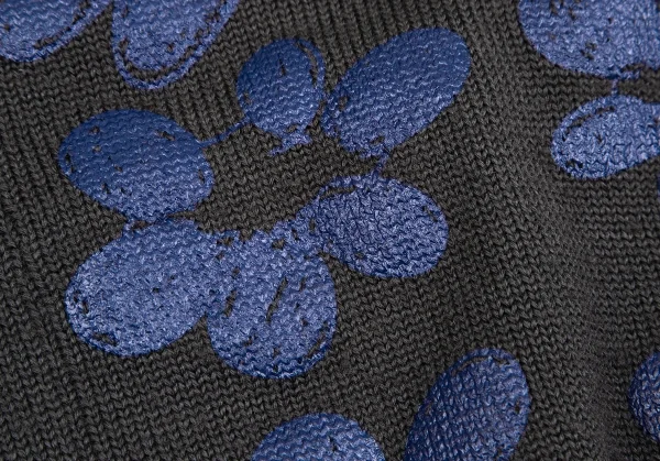 コムデギャルソンCOMME des GARCONS フラワープリント変形タートルネックニット グレーS位 K-106947_010