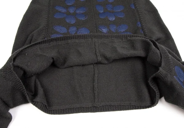 コムデギャルソンCOMME des GARCONS フラワープリント変形タートルネックニット グレーS位 K-106947_008