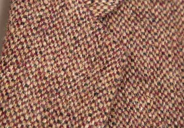 パパスPapas ハリスツィードくるみボタンジャケット 茶ボルドーL48 K-106951_004