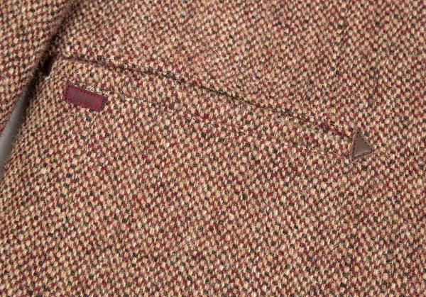 パパスPapas ハリスツィードくるみボタンジャケット 茶ボルドーL48 K-106951_008