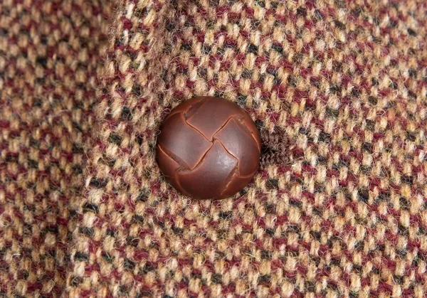 パパスPapas ハリスツィードくるみボタンジャケット 茶ボルドーL48 K-106951_009