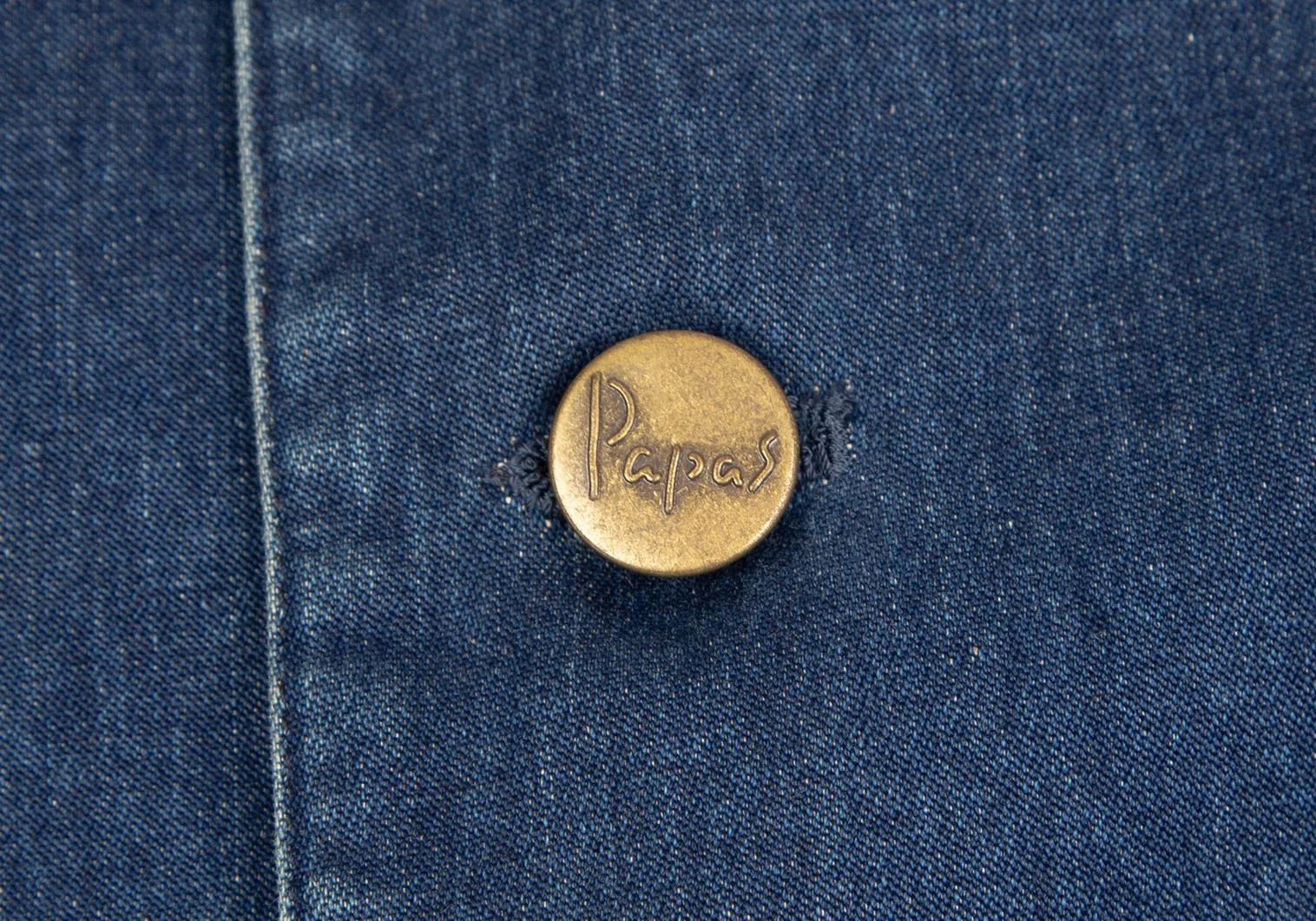 パパスPapas 裏ギンガムチェックデニムジャケット インディゴL