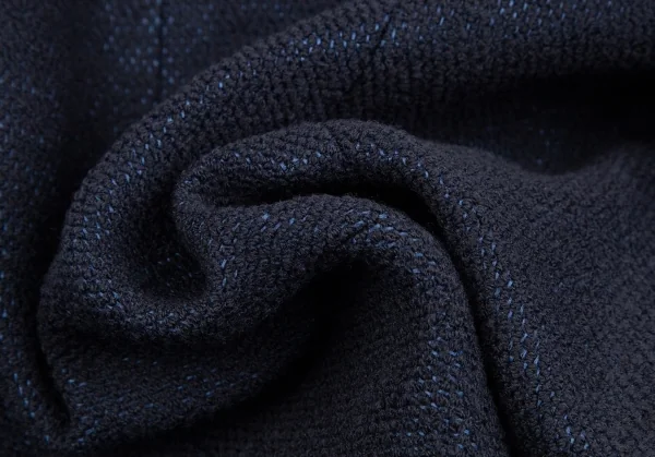 クリスチャンディオールChristian Dior ベロア切替ツイードラウンドカラージャケット 紺9 K-106960_012