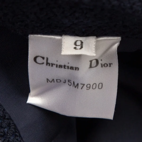 クリスチャンディオールChristian Dior ツイードスカート 紺9 K-106961_012