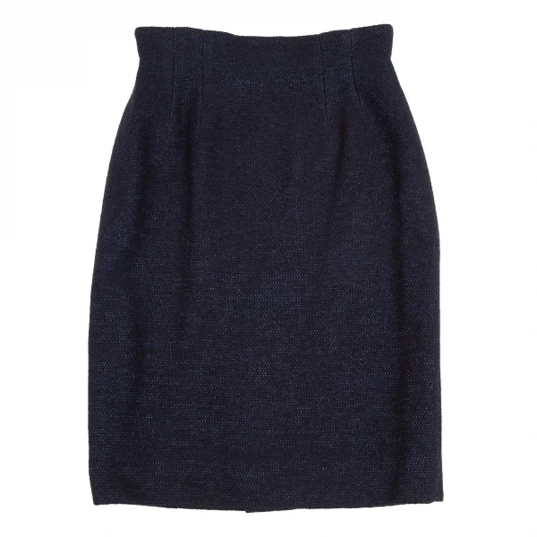 クリスチャンディオールChristian Dior ツイードスカート 紺9 K-106961_002