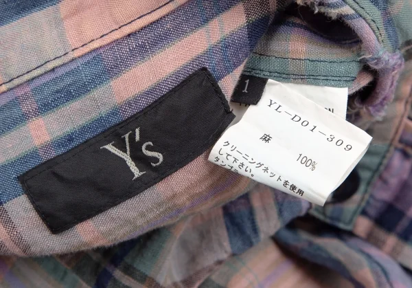 Y's Plaids Linen Sleeveless Shirt Dress K-106977_020