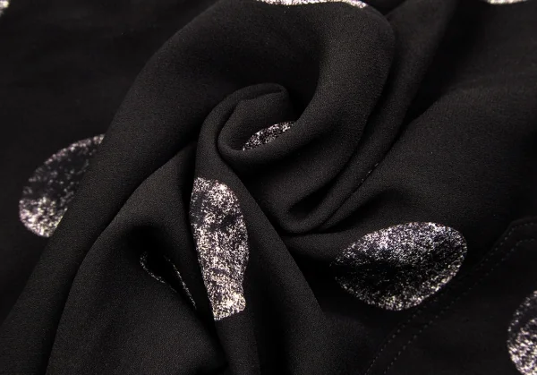 ワイズY's キュプラドット裾ジップテーパードパンツ 黒2 K-106992_010