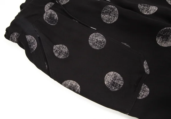 ワイズY's キュプラドット裾ジップテーパードパンツ 黒2 K-106992_004