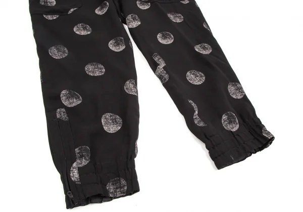 ワイズY's キュプラドット裾ジップテーパードパンツ 黒2 K-106992_006