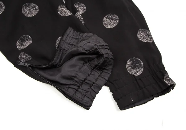 ワイズY's キュプラドット裾ジップテーパードパンツ 黒2 K-106992_007