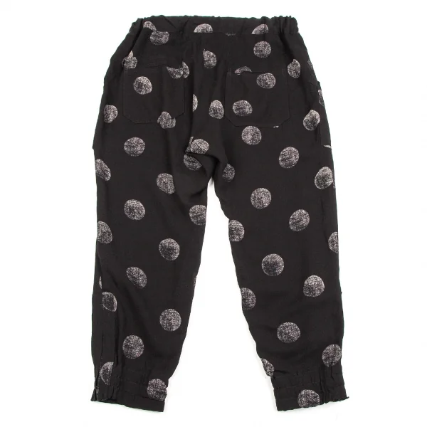 ワイズY's キュプラドット裾ジップテーパードパンツ 黒2 K-106992_008