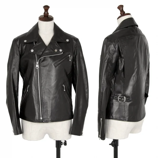ジュンヤワタナベ コムデギャルソンJUNYA WATANABE COMME des GARCONS カウレザーダブルライダースジャケット 黒S K-107001_001