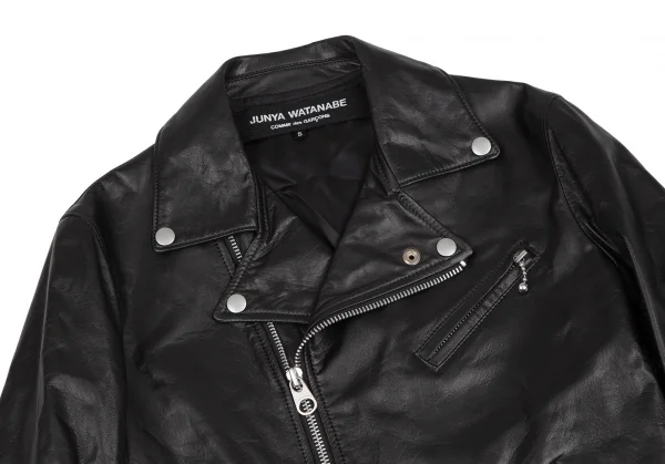 ジュンヤワタナベ コムデギャルソンJUNYA WATANABE COMME des GARCONS カウレザーダブルライダースジャケット 黒S K-107001_003