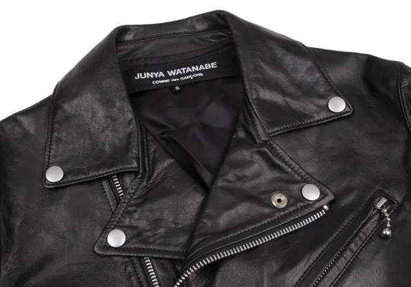 ジュンヤワタナベ コムデギャルソンJUNYA WATANABE COMME des GARCONS カウレザーダブルライダースジャケット 黒S K-107001_004