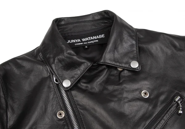 ジュンヤワタナベ コムデギャルソンJUNYA WATANABE COMME des GARCONS カウレザーダブルライダースジャケット 黒S K-107001_005