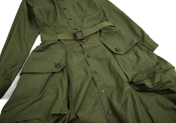 ジュンヤワタナベ コムデギャルソンJUNYA WATANABE COMME des GARCONS リップストップミリタリーシャツコート カーキS K-107003_008