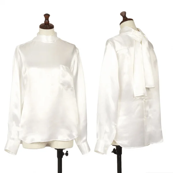 コムデギャルソンCOMME des GARCONS キュプラサテンネックストール前後反転シャツ オフM位 K-107006_001