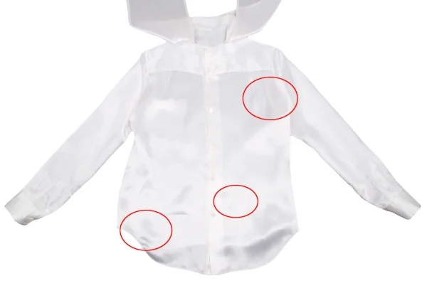 コムデギャルソンCOMME des GARCONS キュプラサテンネックストール前後反転シャツ オフM位 K-107006_012