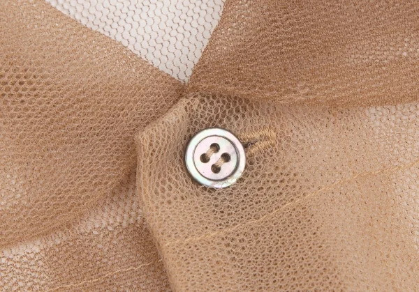 コムデギャルソンCOMME des GARCONS フロントティアード切替チュール半袖シャツ ベージュS K-107007_005