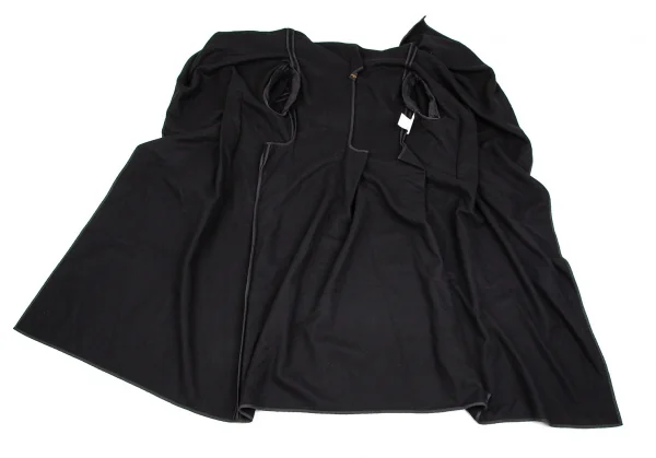 コムデギャルソンCOMME des GARCONSカシミヤボタンレスマントコート 黒M K-107015_011