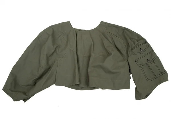 コムデギャルソンCOMME des GARCONS ポケットだまし絵ステッチ変形スカートパンツ カーキS K-107019_001