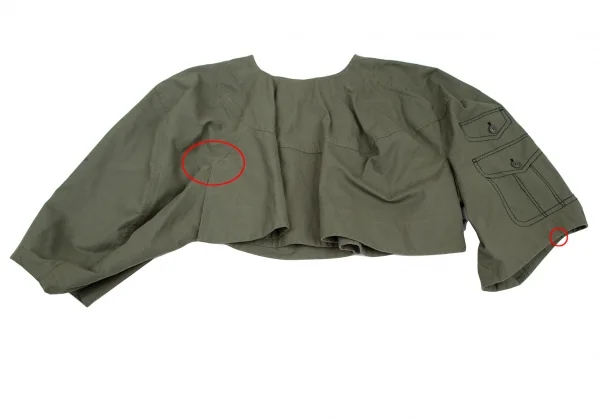 コムデギャルソンCOMME des GARCONS ポケットだまし絵ステッチ変形スカートパンツ カーキS K-107019_004