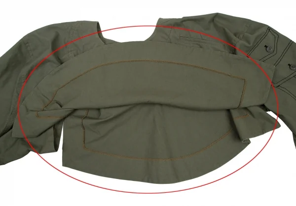 コムデギャルソンCOMME des GARCONS ポケットだまし絵ステッチ変形スカートパンツ カーキS K-107019_007